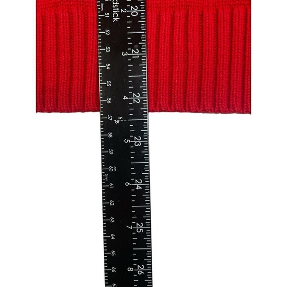 Vtg Lauren Ralph Lauren Sweater Women Medium Red Ribbed Knit Logo Y2K 90s Preppy - Picture 8 of 8